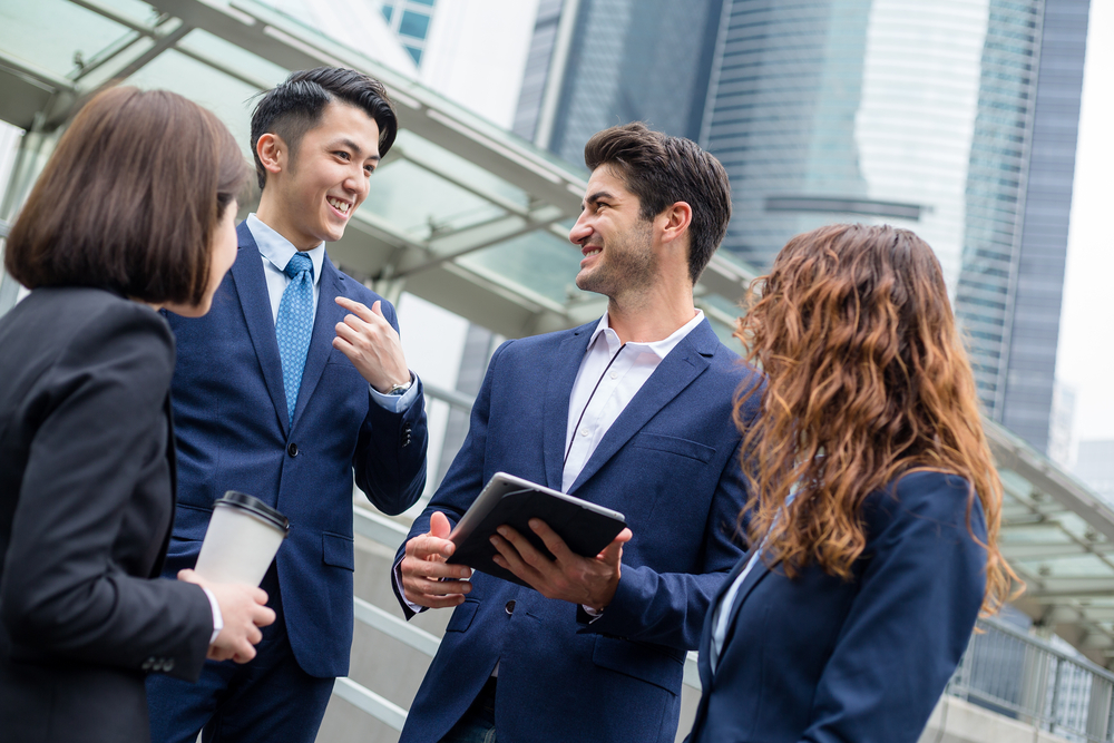 Group of business people working together