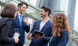 Group of business people working together